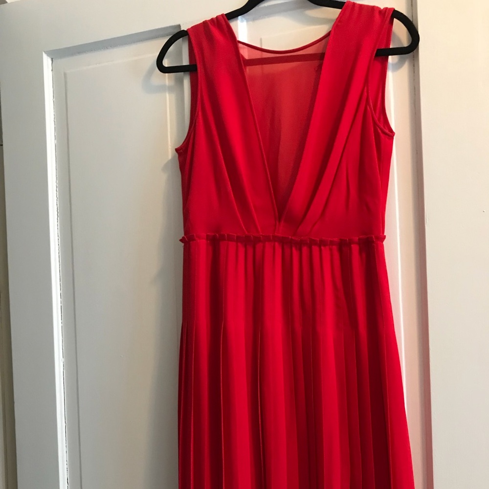 Red BCBG pleated dress